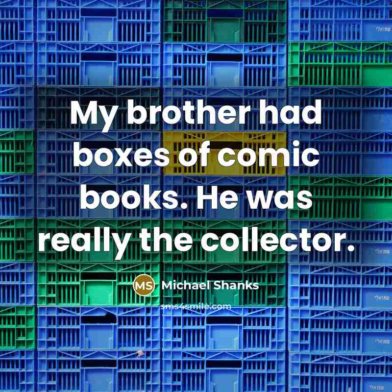 “My brother had boxes of comic books. He was really the collector.” quote by Michael Shanks