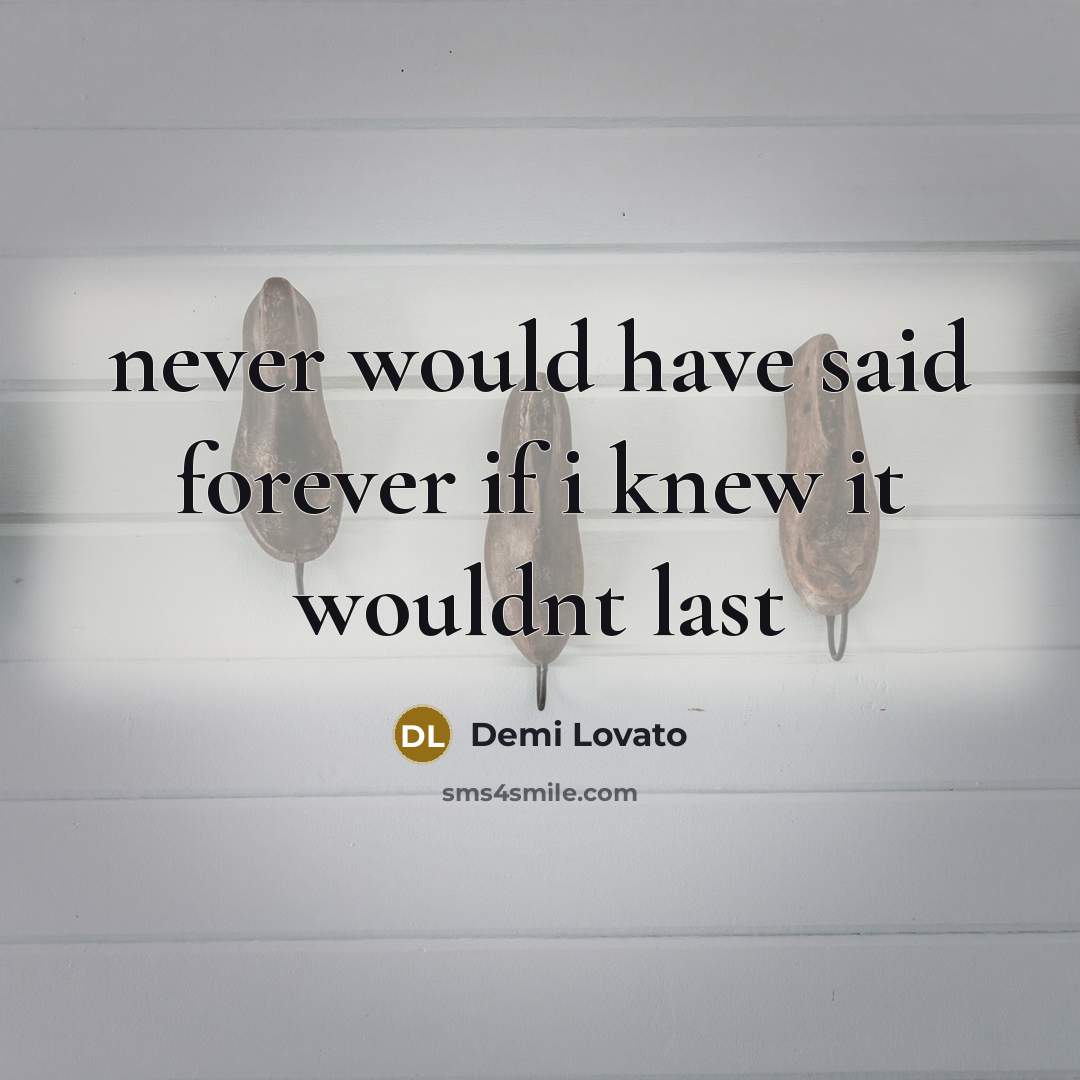 “never would have said forever if i knew it wouldnt last” quote by Demi Lovato