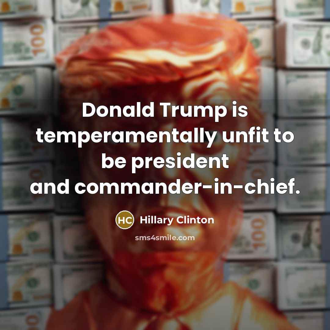 “Donald Trump is temperamentally unfit to be president and commander-in-chief.” quote by Hillary Clinton