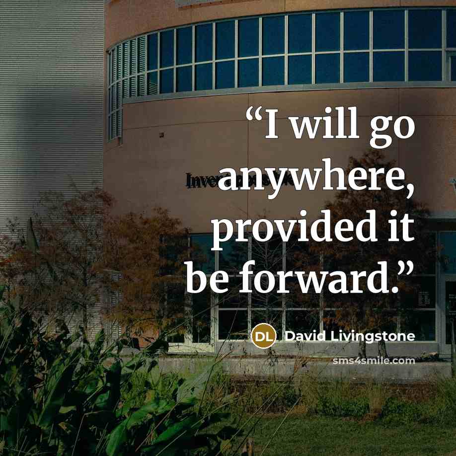 “I will go anywhere, provided it be forward.” quote by David Livingstone