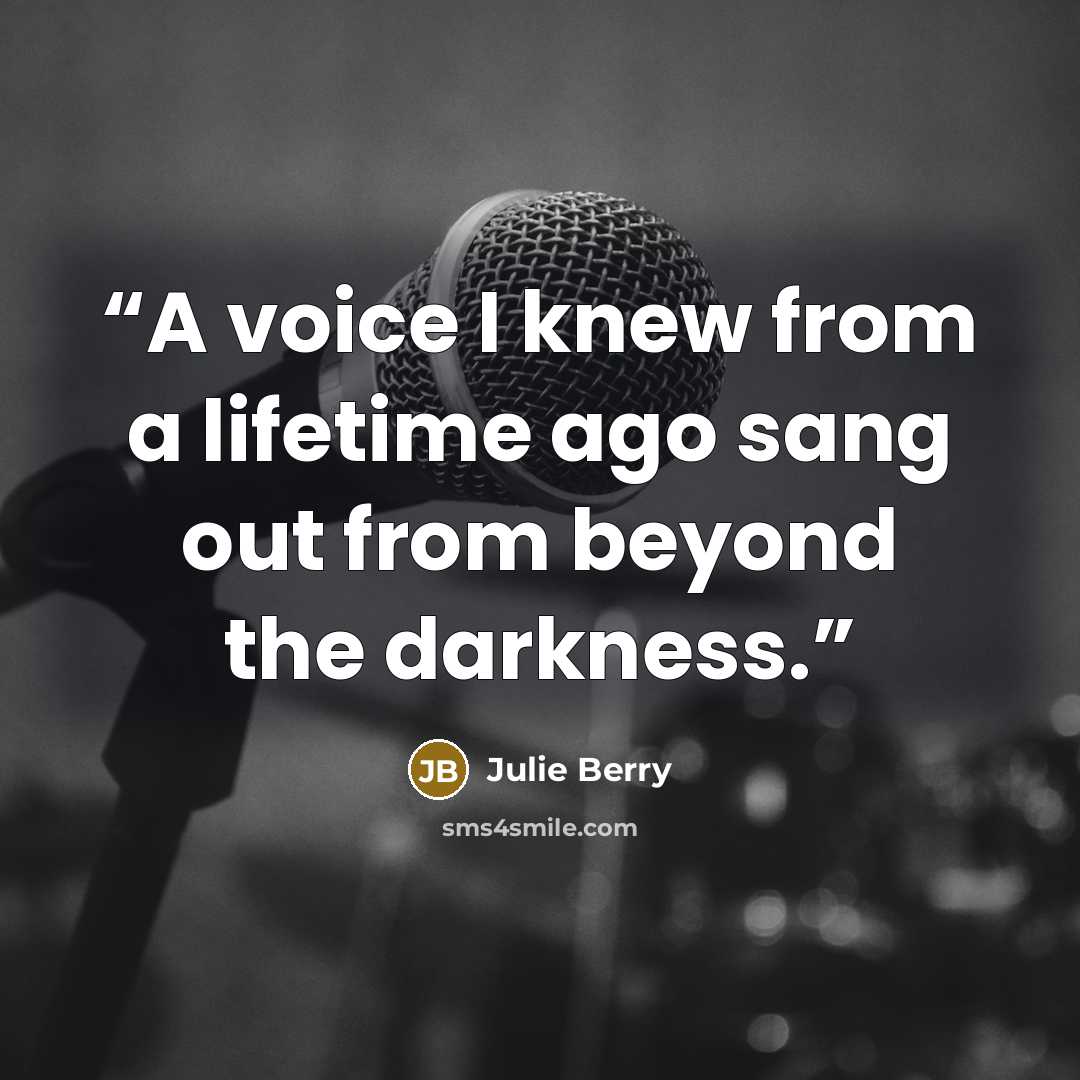 “A voice I knew from a lifetime ago sang out from beyond the darkness.” quote by Julie Berry