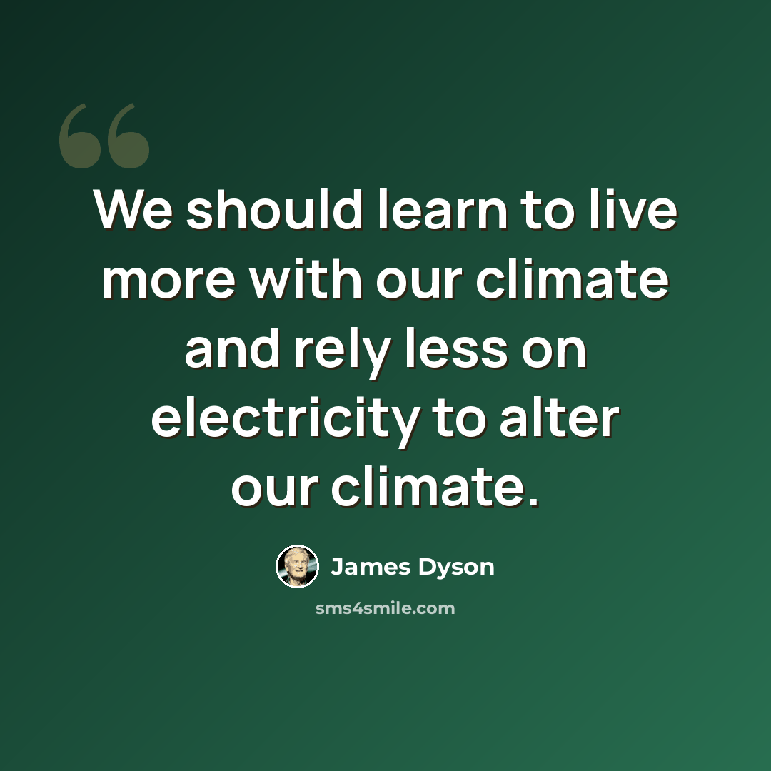 “We should learn to live more with our climate and rely less on electricity to alter our climate.” quote by James Dyson