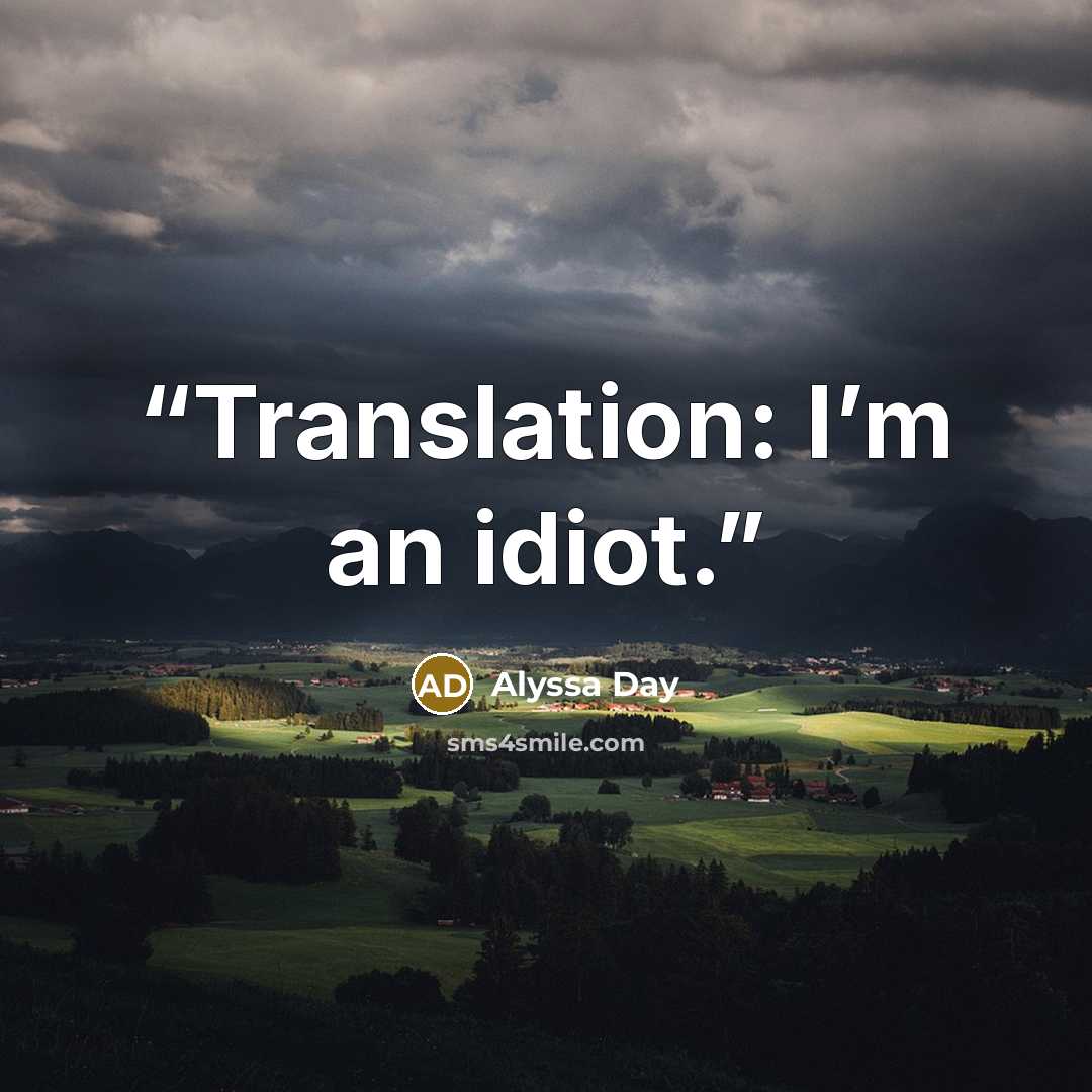 “Translation: I’m an idiot.” quote by Alyssa Day