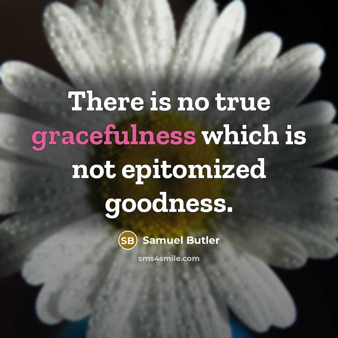 “There is no true gracefulness which is not epitomized goodness.” quote by Samuel Butler