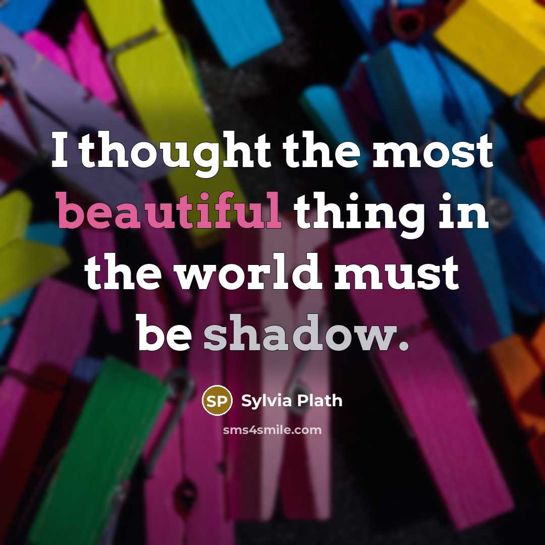 “I thought the most beautiful thing in the world must be shadow.” quote by Sylvia Plath