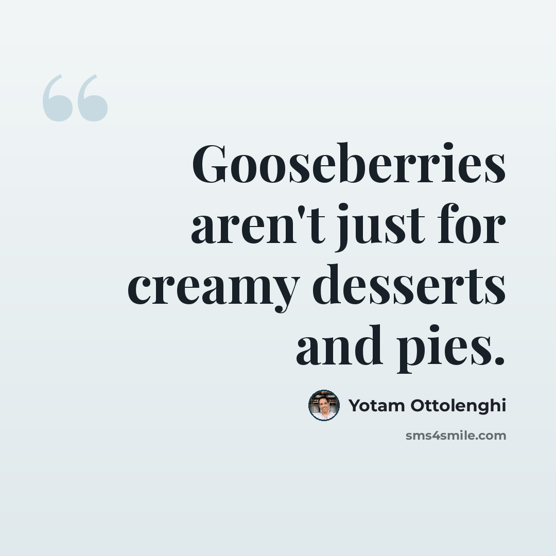 “Gooseberries aren't just for creamy desserts and pies.” quote by Yotam Ottolenghi