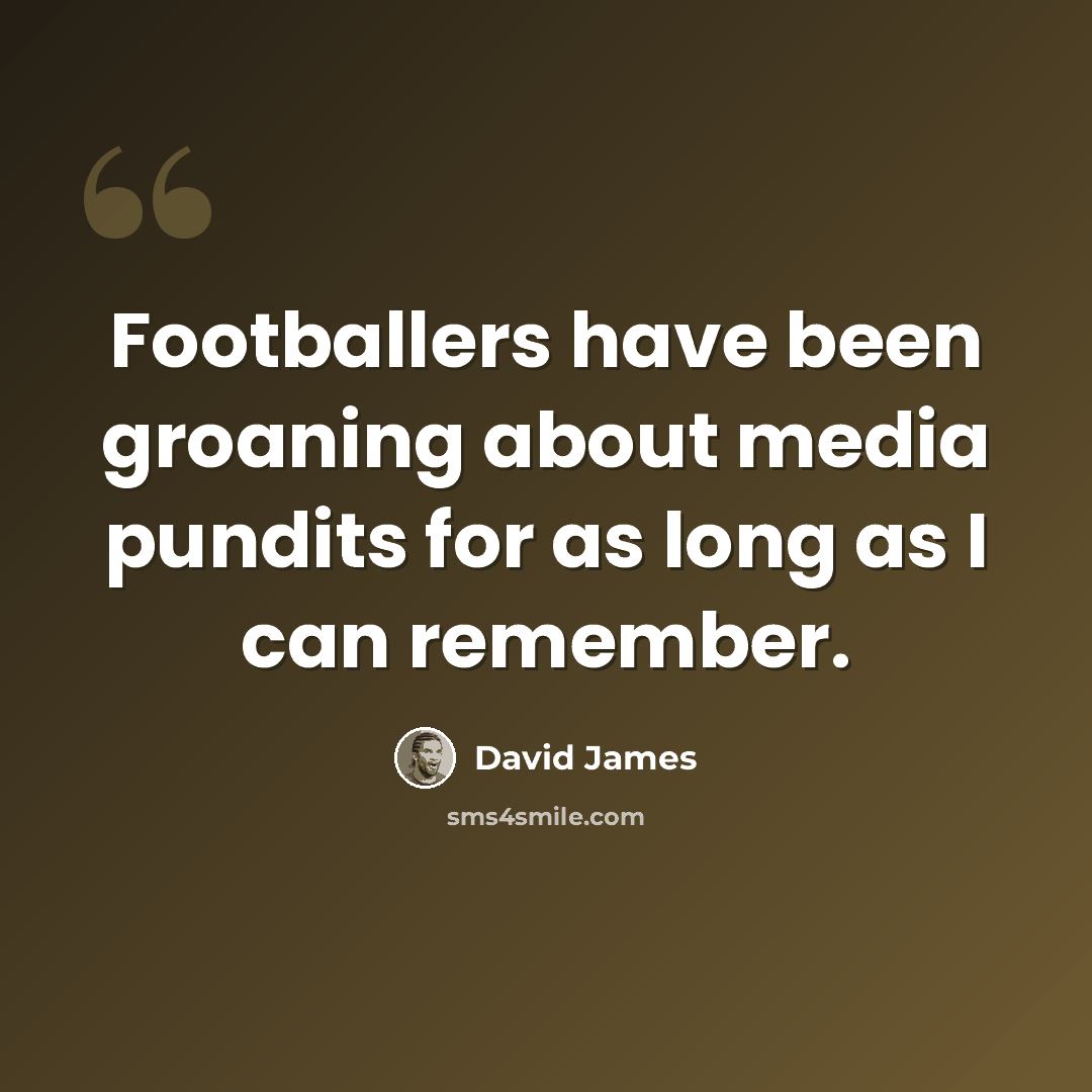 “Footballers have been groaning about media pundits for as long as I can remember.” quote by David James