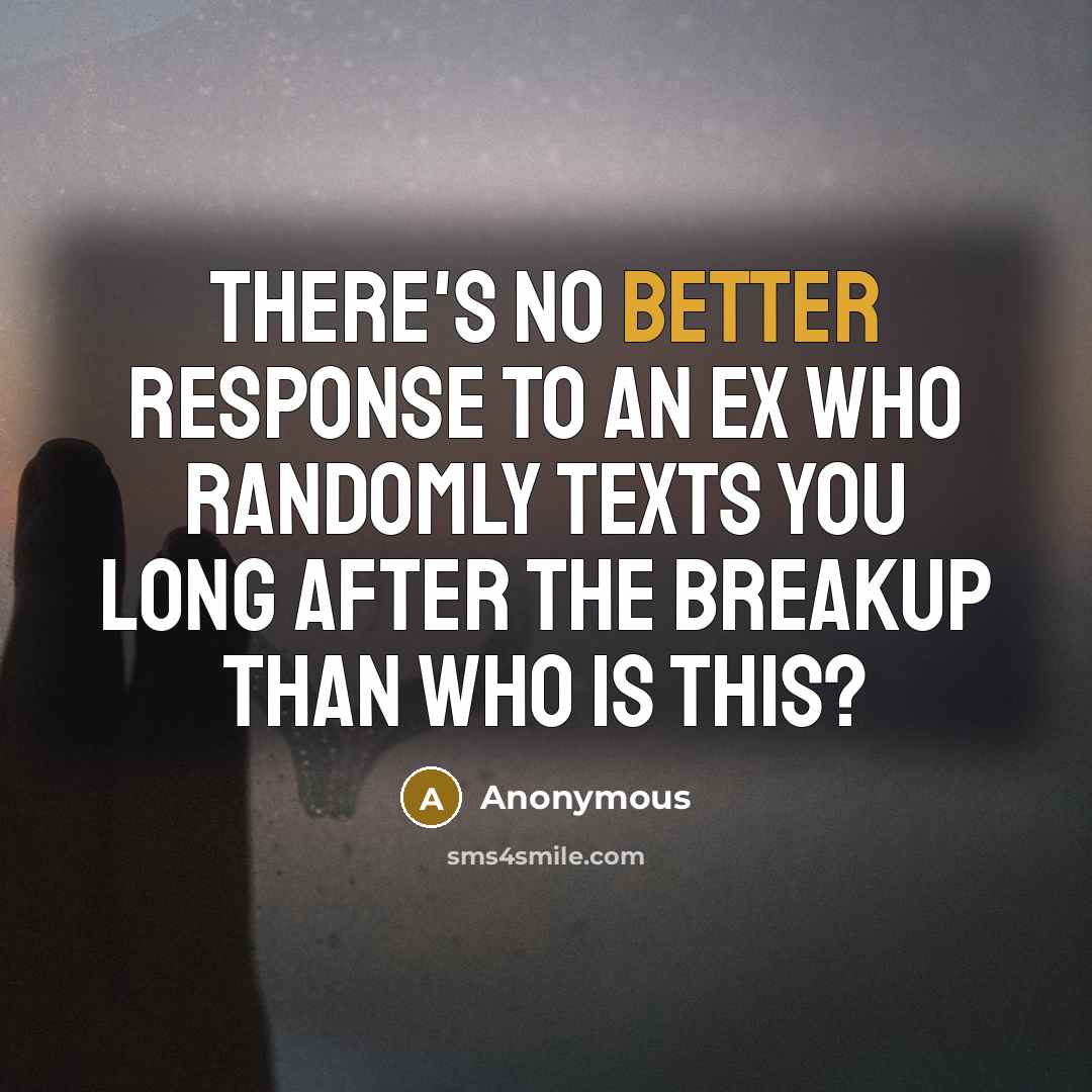 “There's no better response to an ex who randomly texts you long after the breakup than Who is this?” quote by Anonymous