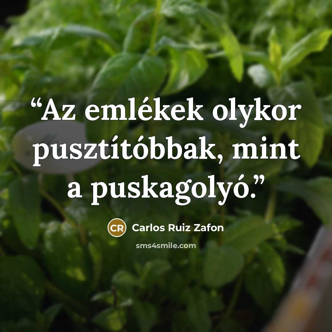 “Az emlékek olykor pusztítóbbak, mint a puskagolyó.” quote by Carlos Ruiz Zafón