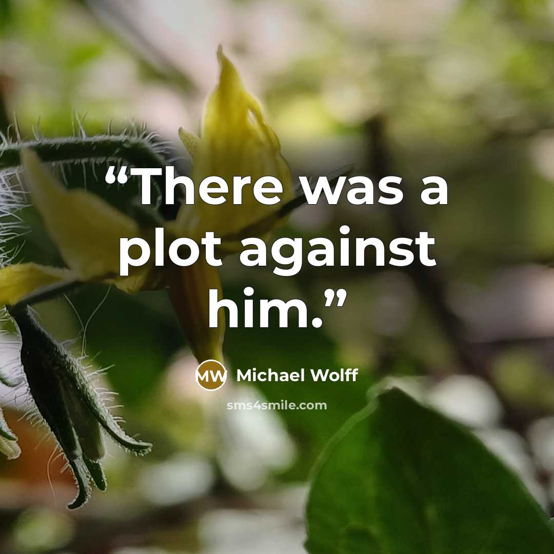 “There was a plot against him.” quote by Michael Wolff