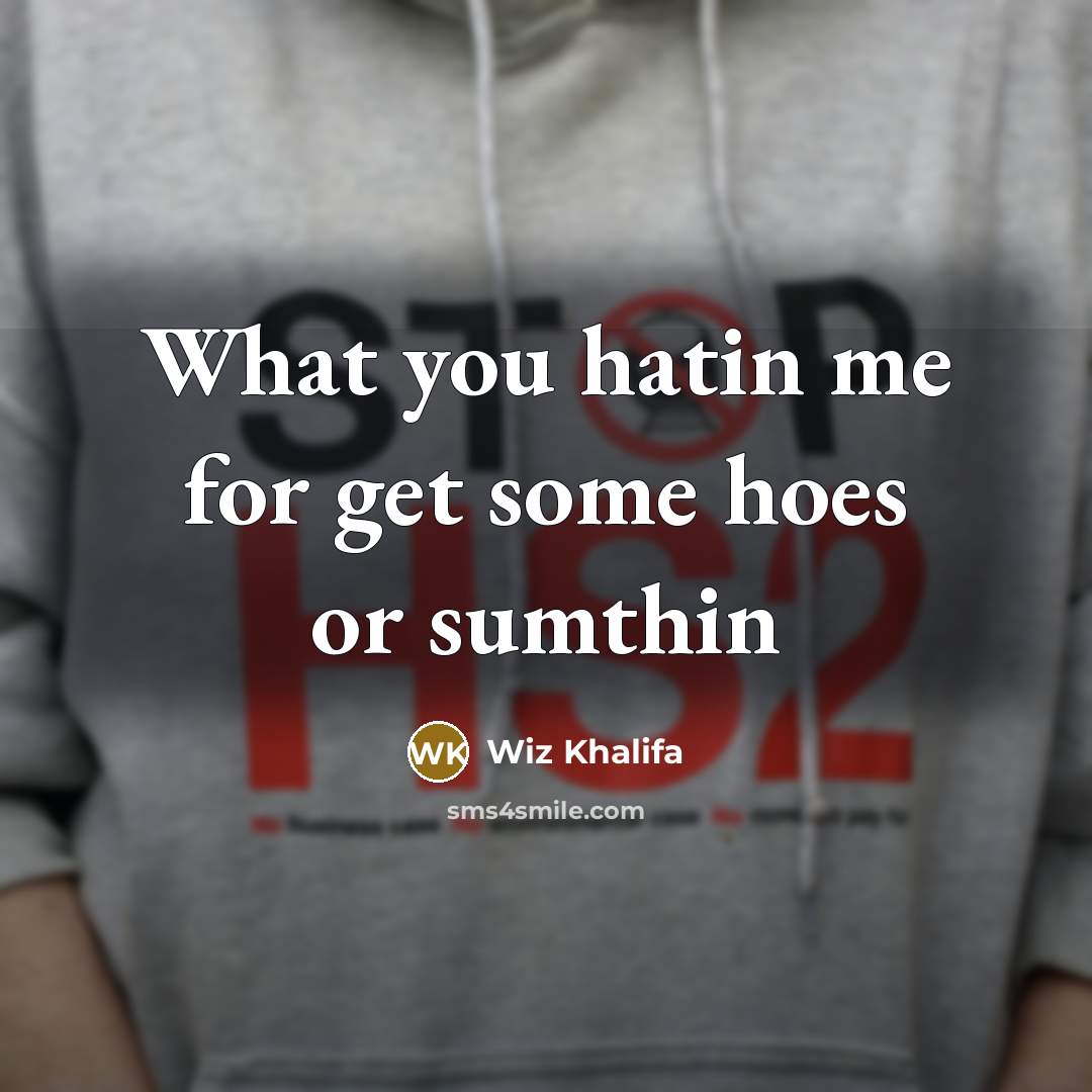 “What you hatin me for get some hoes or sumthin” quote by Wiz Khalifa