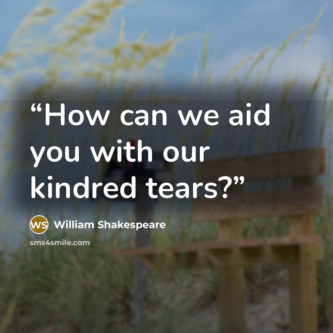 “How can we aid you with our kindred tears?” quote by William Shakespeare