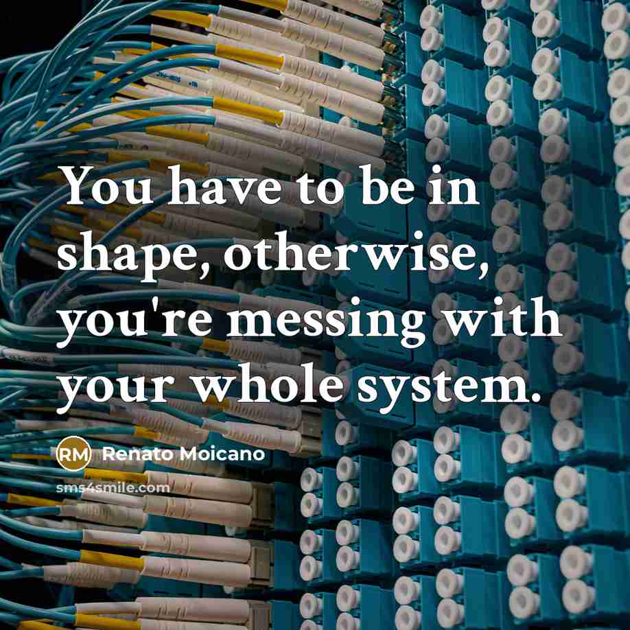 “You have to be in shape, otherwise, you're messing with your whole system.” quote by Renato Moicano