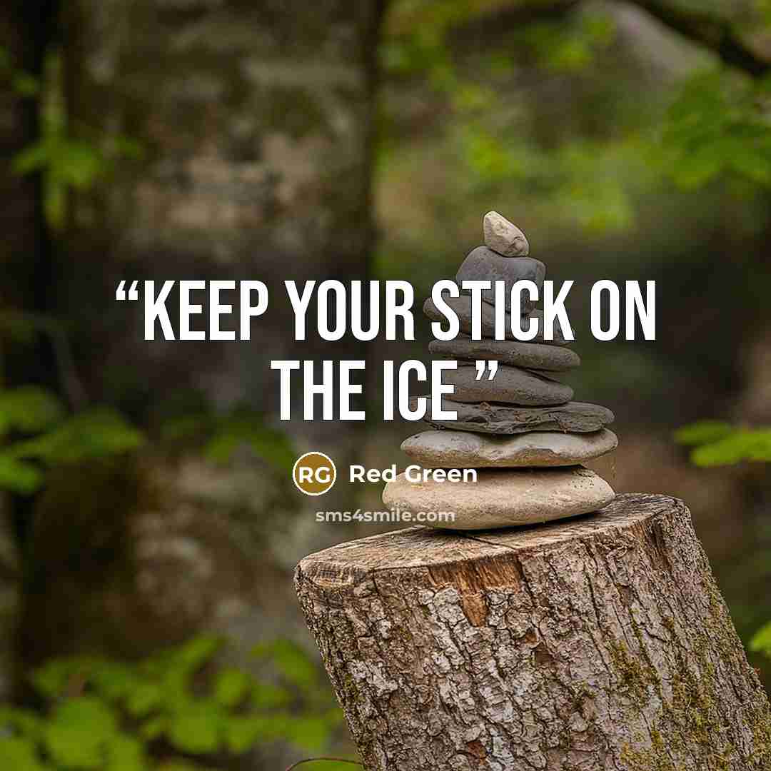 “Keep your stick on the Ice” quote by Red green