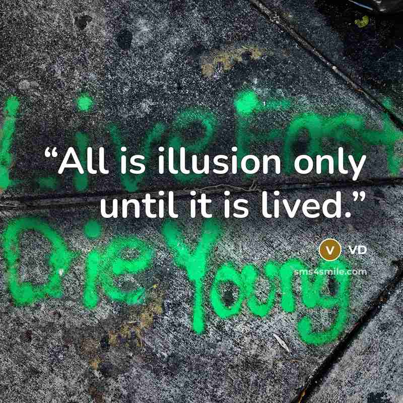 “All is illusion only until it is lived.” quote by VD