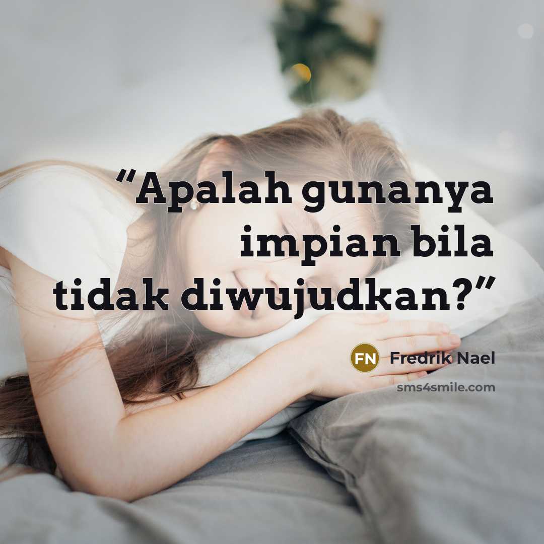 “Apalah gunanya impian bila tidak diwujudkan?” quote by Fredrik Nael