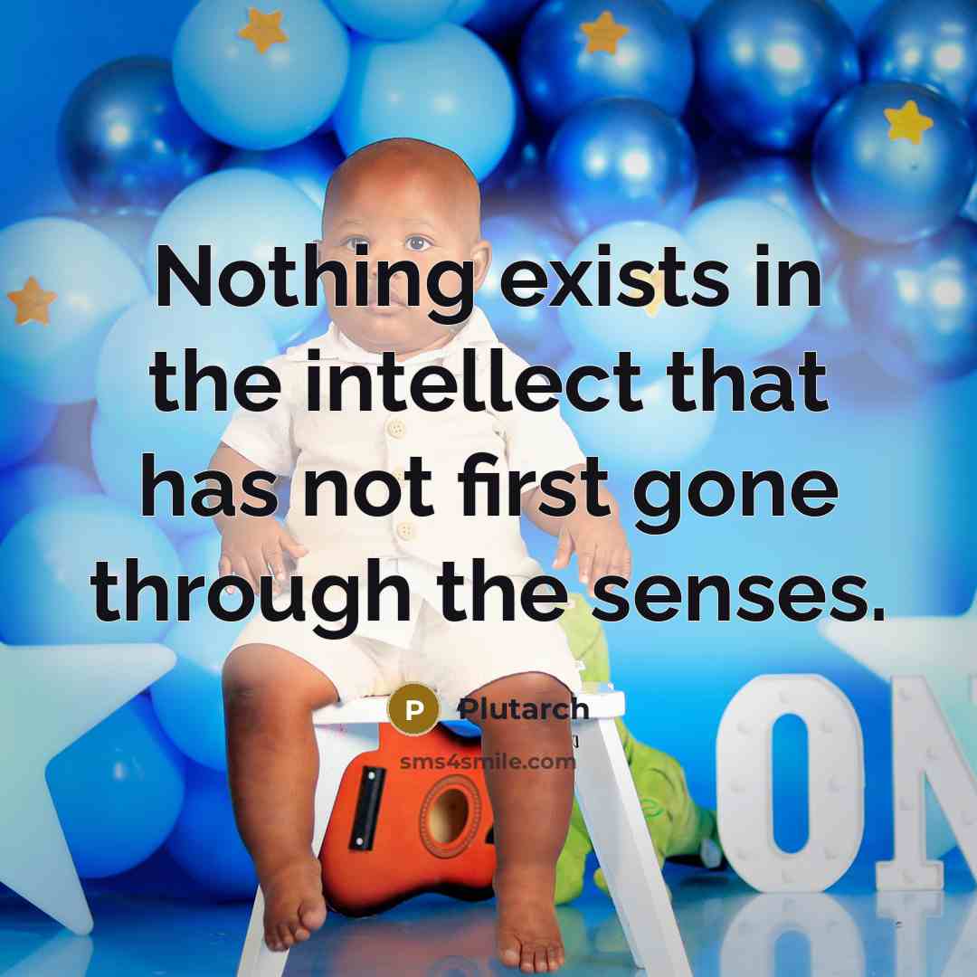 “Nothing exists in the intellect that has not first gone through the senses.” quote by Plutarch