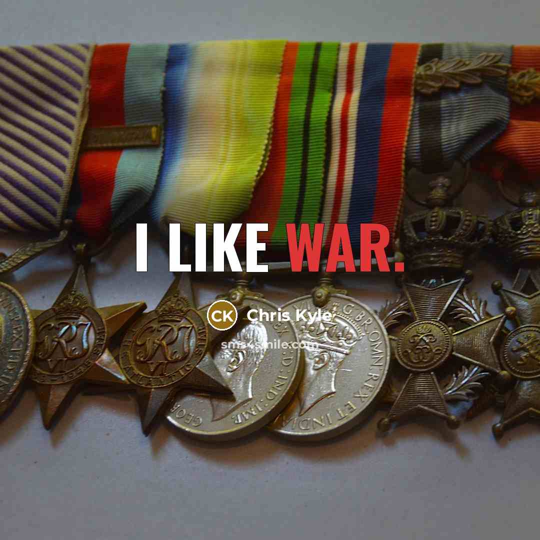 “I like war.” quote by Chris Kyle