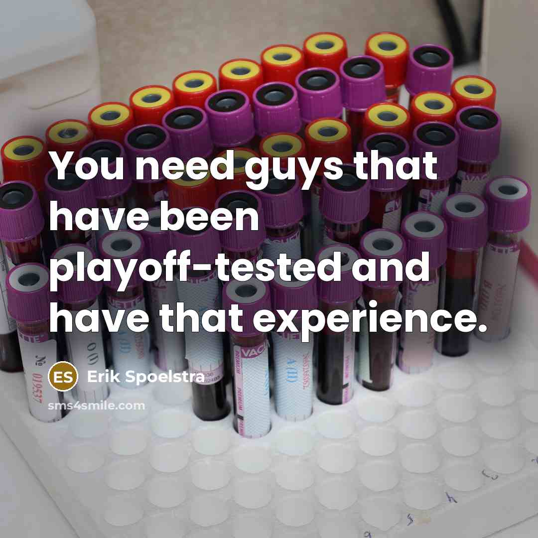 “You need guys that have been playoff-tested and have that experience.” quote by Erik Spoelstra