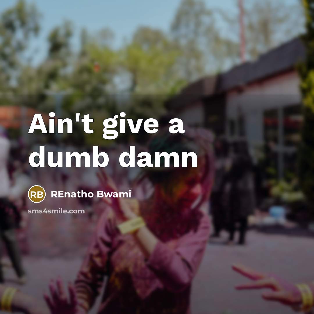 “Ain't give a dumb damn” quote by REnatho Bwami