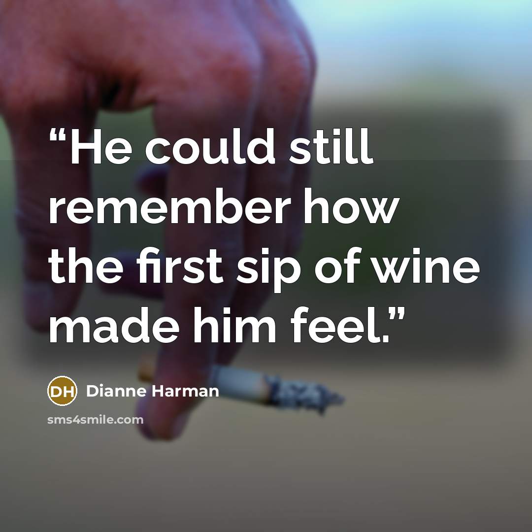 “He could still remember how the first sip of wine made him feel.” quote by Dianne Harman