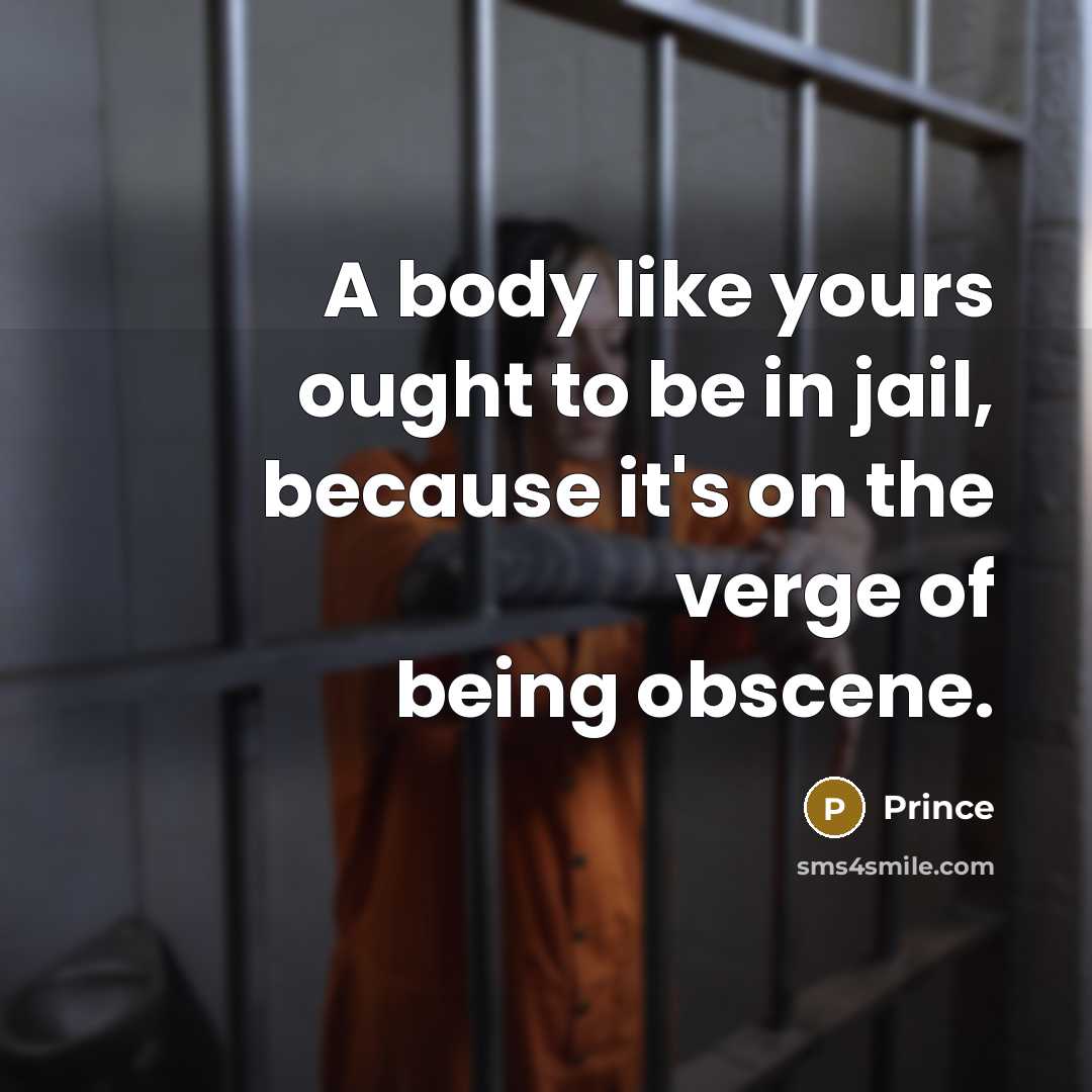 “A body like yours ought to be in jail, because it's on the verge of being obscene.” quote by Prince