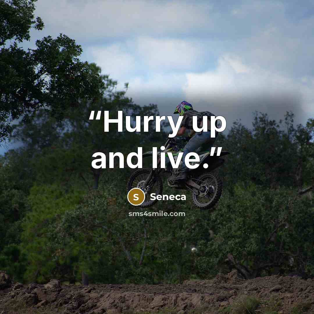 “Hurry up and live.” quote by Seneca