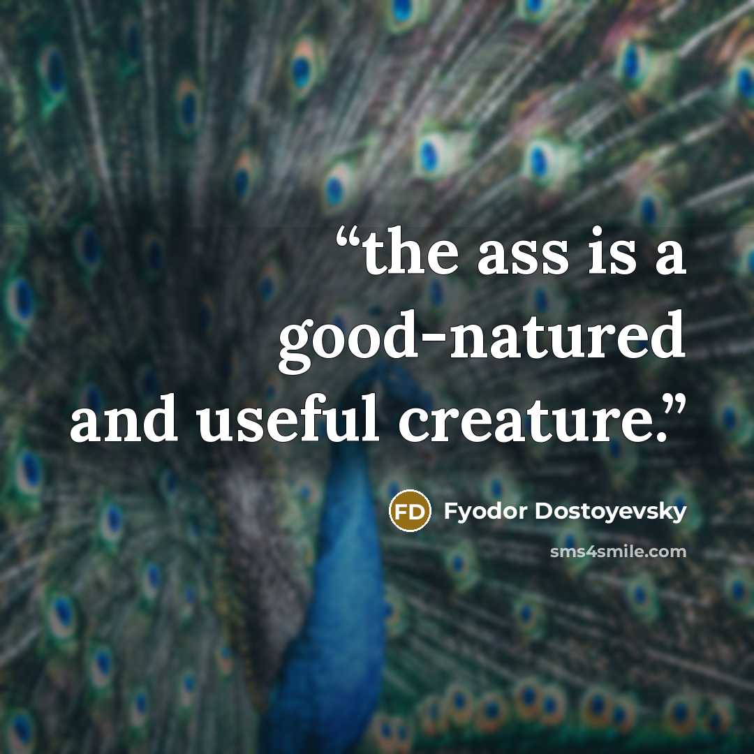 “the ass is a good-natured and useful creature.” quote by Fyodor Dostoyevsky