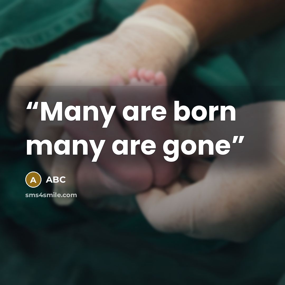 “Many are born many are gone” quote by ABC