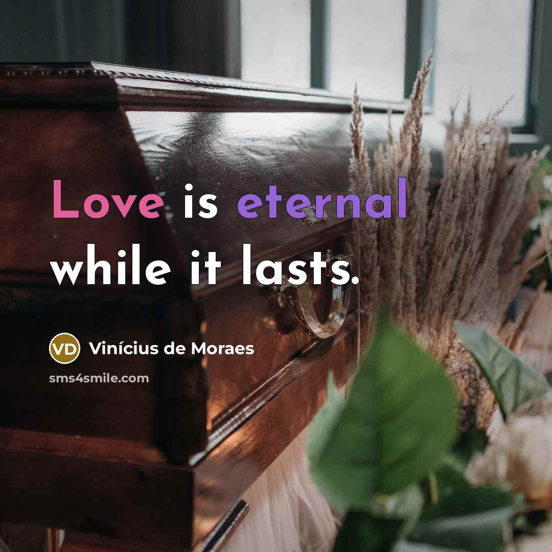 “Love is eternal while it lasts.” quote by Vinicius de Moraes