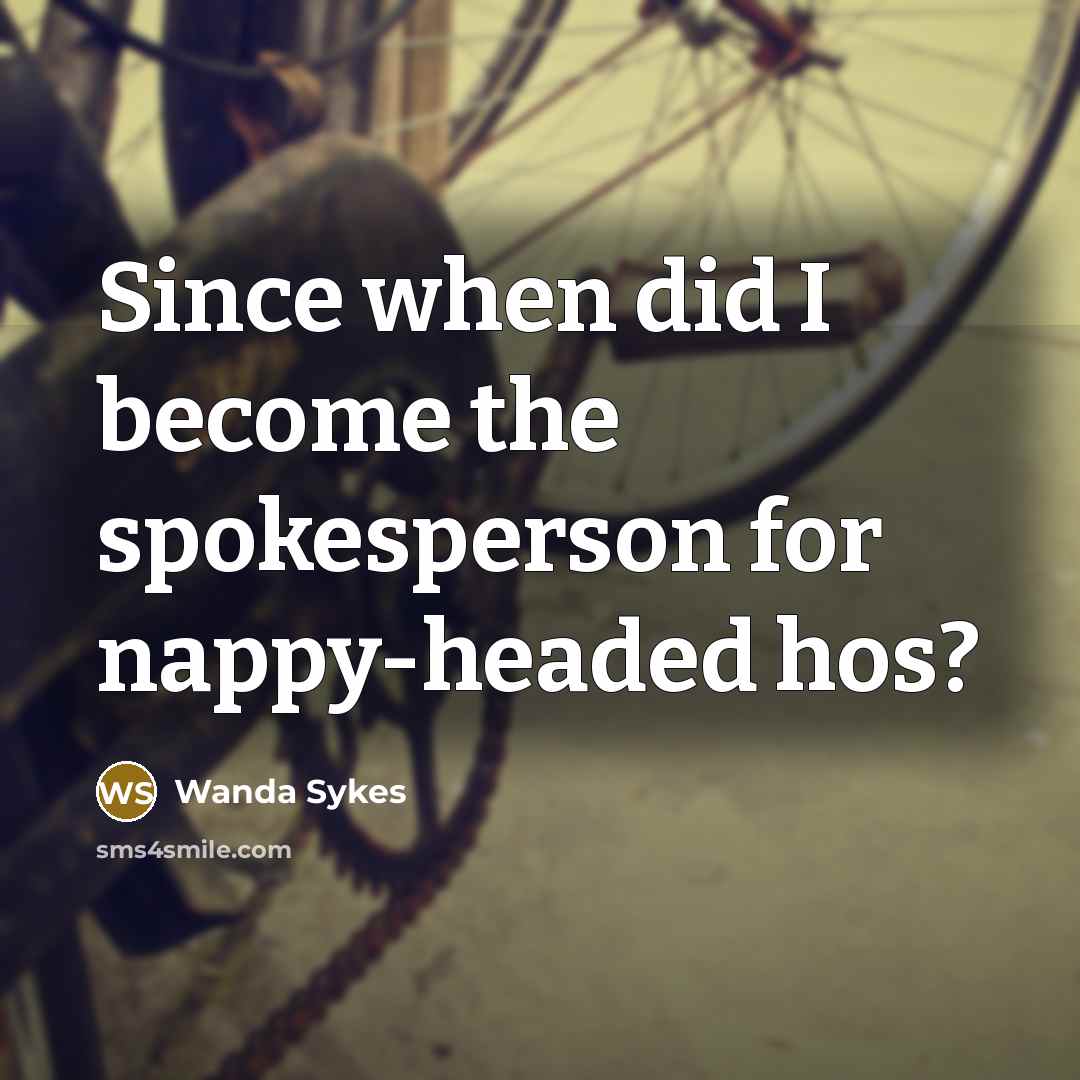 “Since when did I become the spokesperson for nappy-headed hos?” quote by Wanda Sykes
