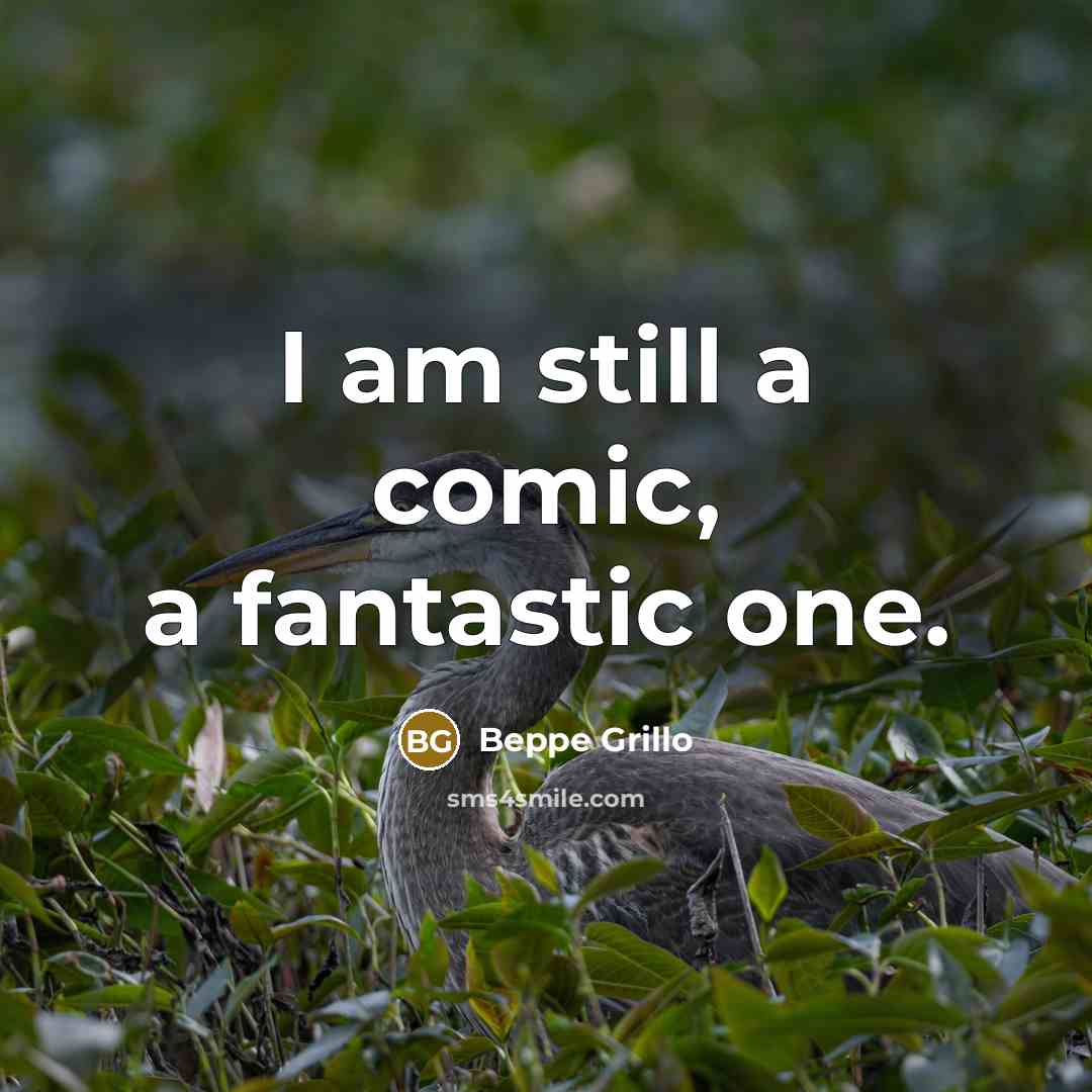 “I am still a comic, a fantastic one.” quote by Beppe Grillo