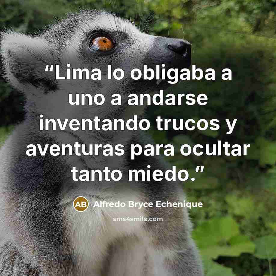 “Lima lo obligaba a uno a andarse inventando trucos y aventuras para ocultar tanto miedo.” quote by Alfredo Bryce Echenique