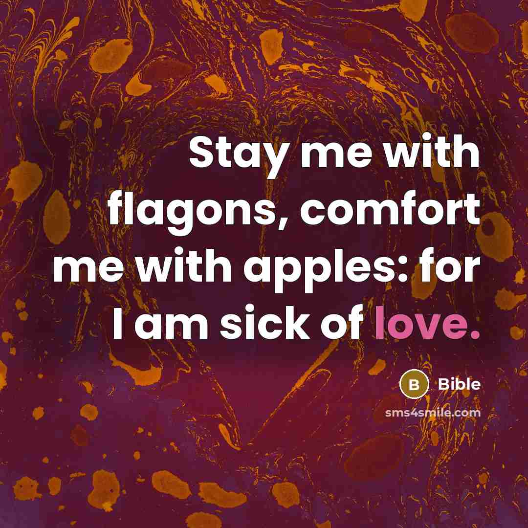 “Stay me with flagons, comfort me with apples: for I am sick of love.” quote by Bible