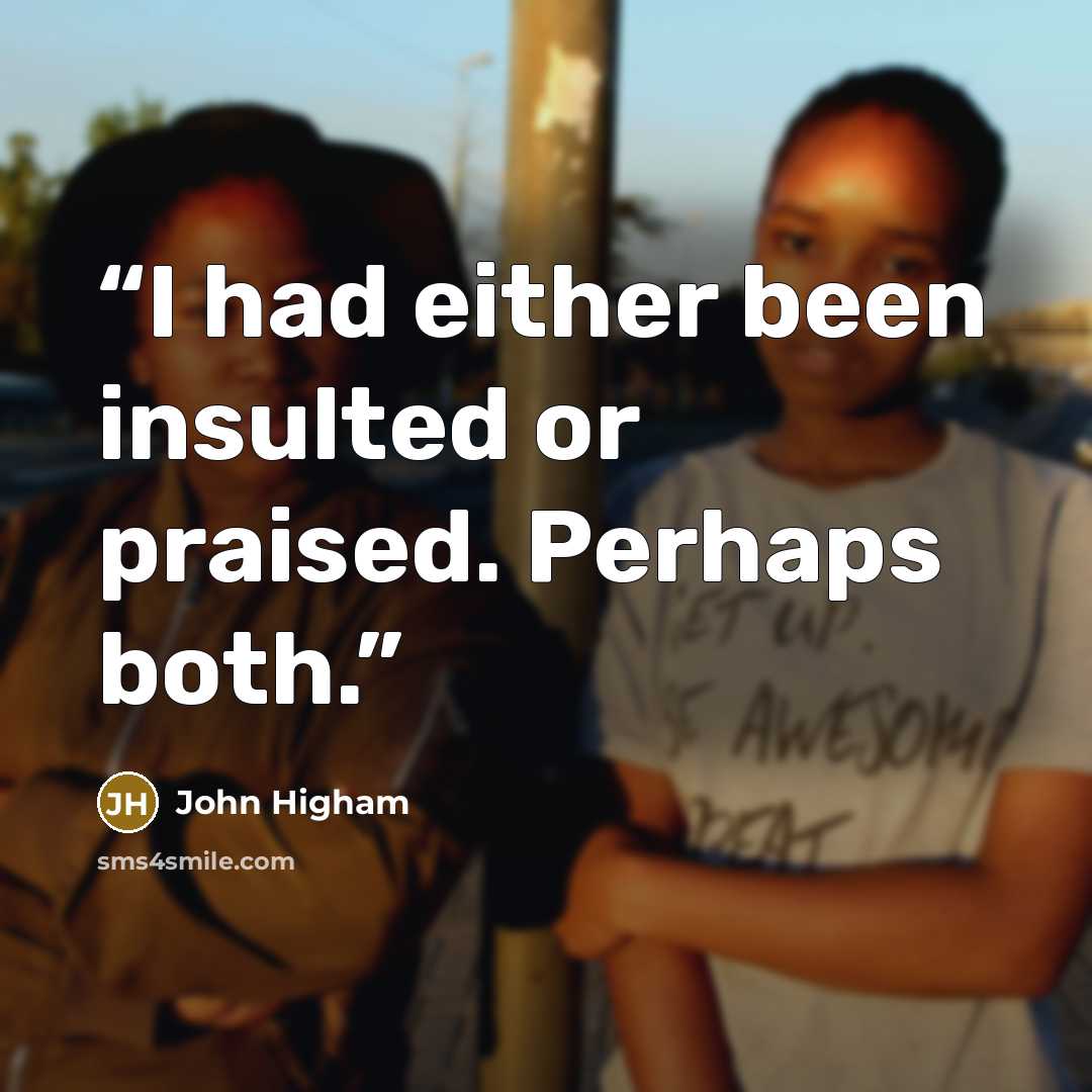 “I had either been insulted or praised. Perhaps both.” quote by John Higham