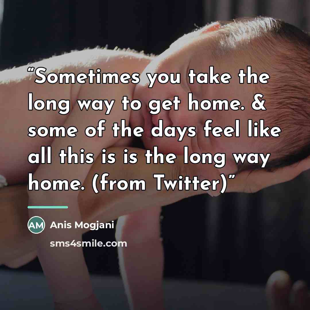 “Sometimes you take the long way to get home. & some of the days feel like all this is is the long way home. (from Twitter)” quote by Anis Mogjani