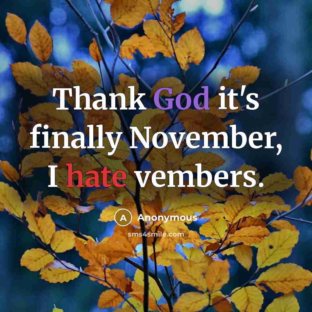 “Thank God it's finally November, I hate vembers.” quote by Anonymous