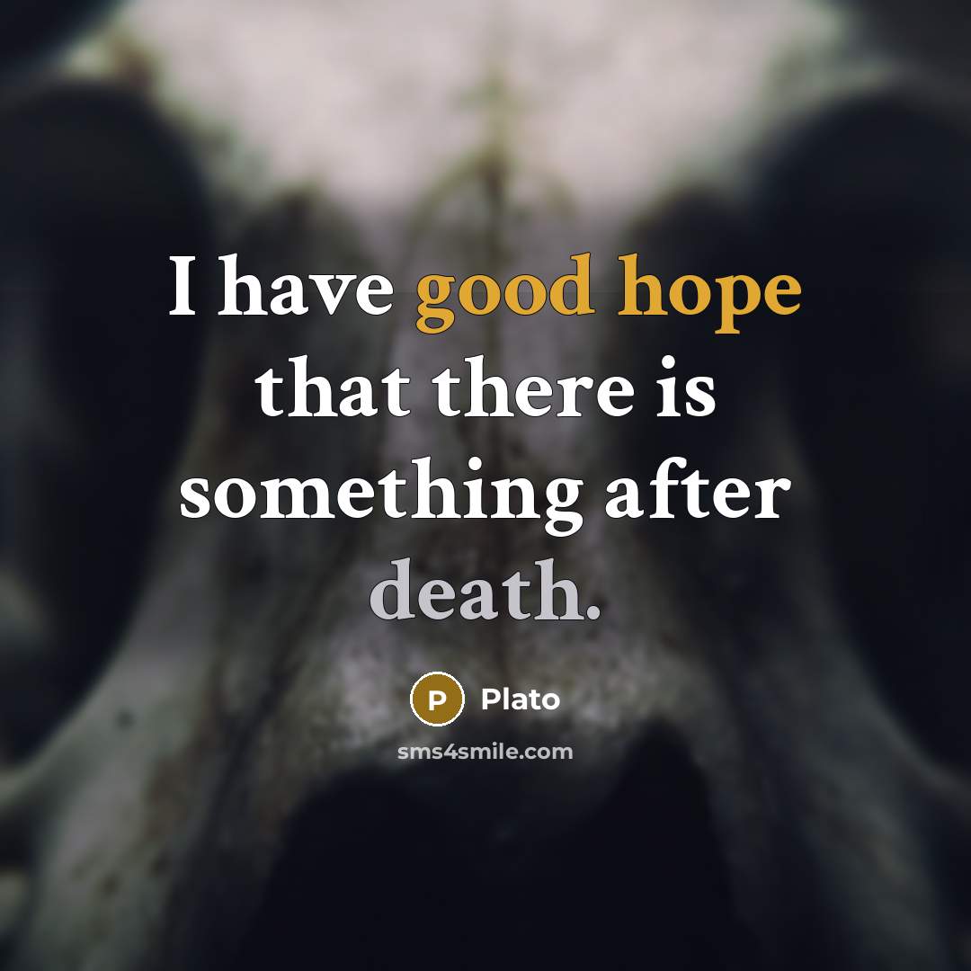 “I have good hope that there is something after death.” quote by Plato