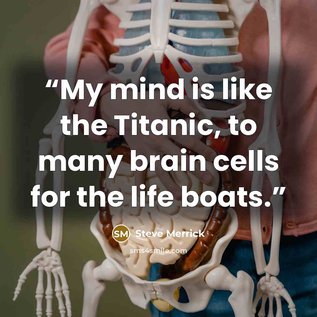 “My mind is like the Titanic, to many brain cells for the life boats.” quote by Steve Merrick