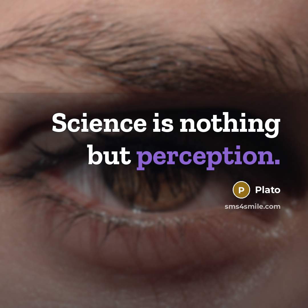 “Science is nothing but perception.” quote by Plato