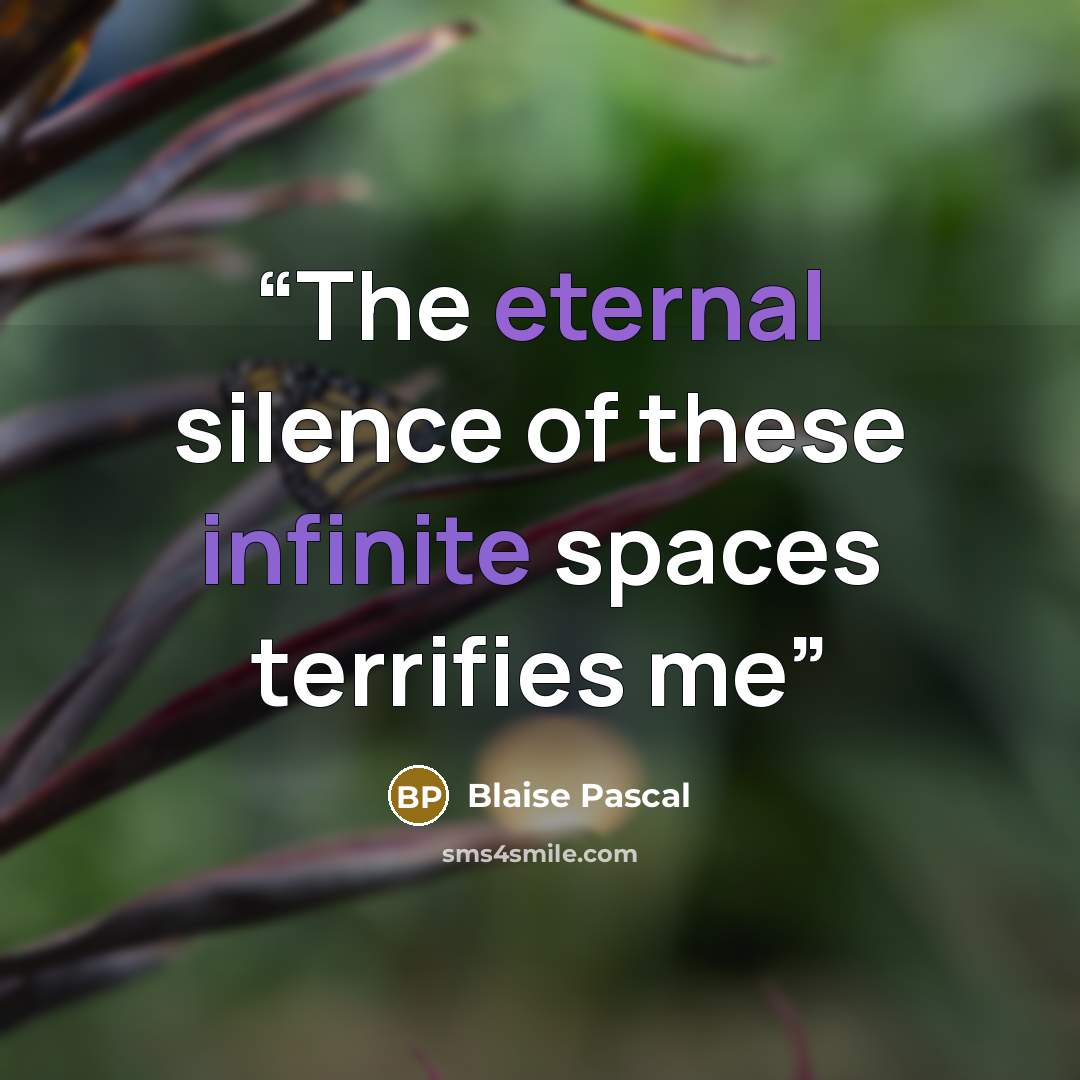 “The eternal silence of these infinite spaces terrifies me” quote by Blaise Pascal