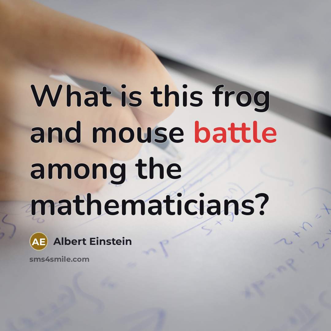 “What is this frog and mouse battle among the mathematicians?” quote by Albert Einstein
