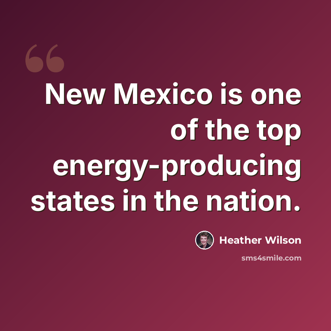 “New Mexico is one of the top energy-producing states in the nation.” quote by Heather Wilson