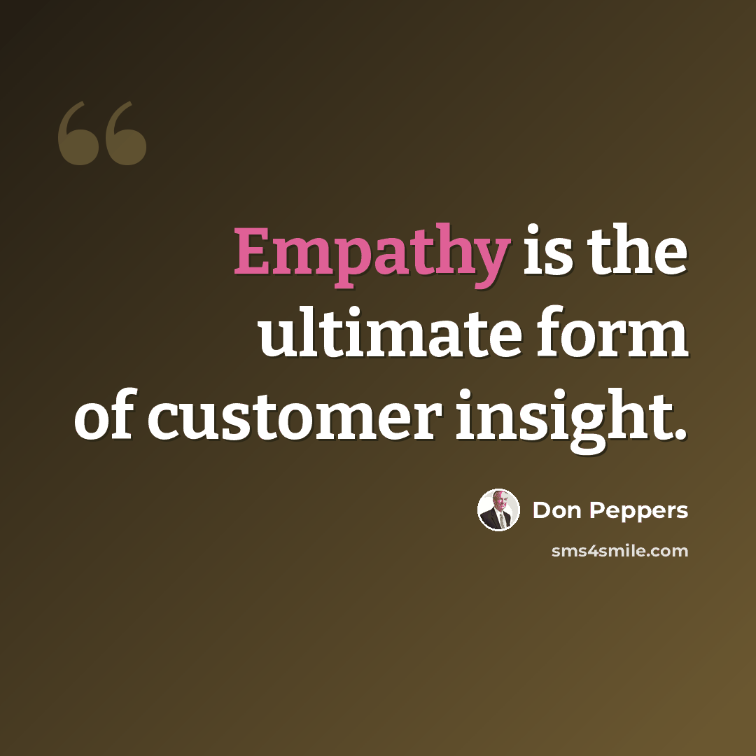 “Empathy is the ultimate form of customer insight.” quote by Don Peppers