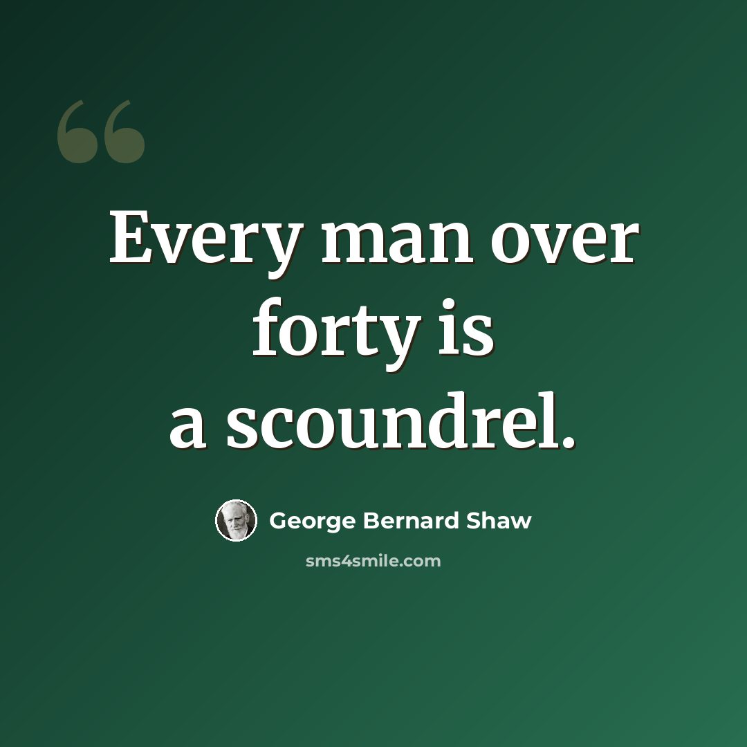 “Every man over forty is a scoundrel.” quote by George Bernard Shaw