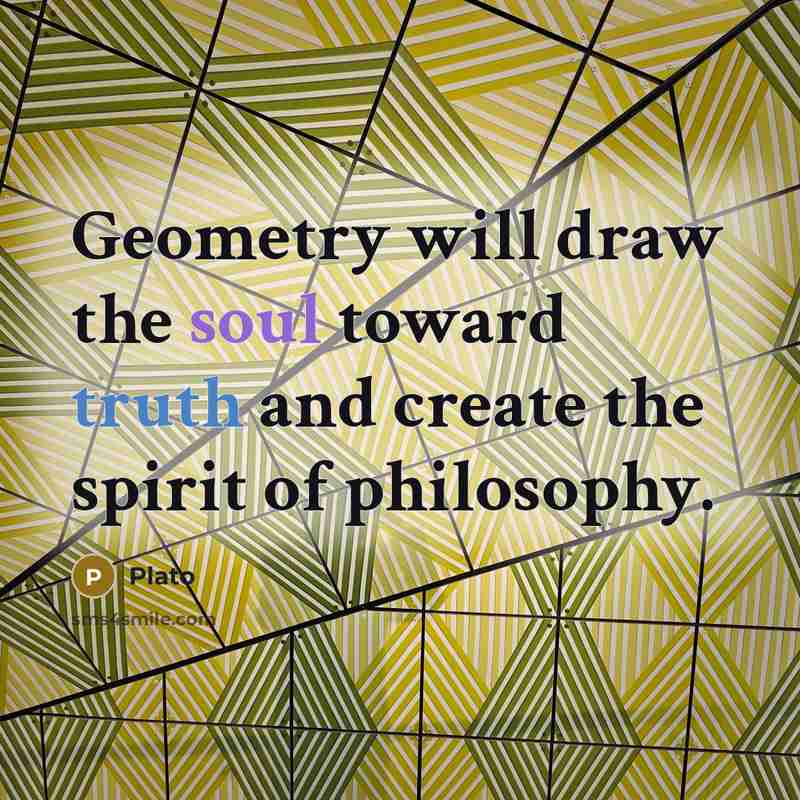 “Geometry will draw the soul toward truth and create the spirit of philosophy.” quote by Plato