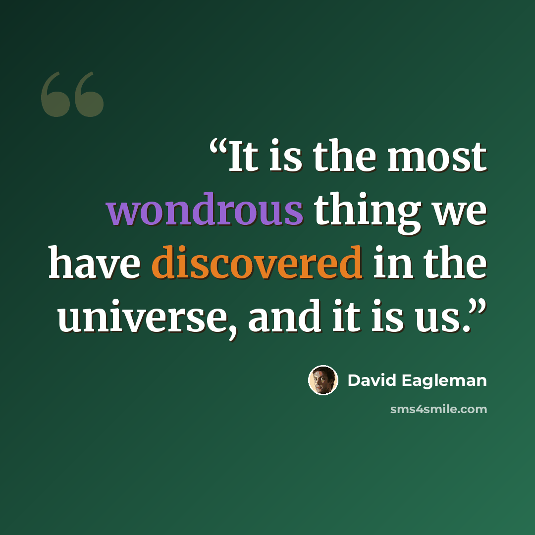 “It is the most wondrous thing we have discovered in the universe, and it is us.” quote by David Eagleman