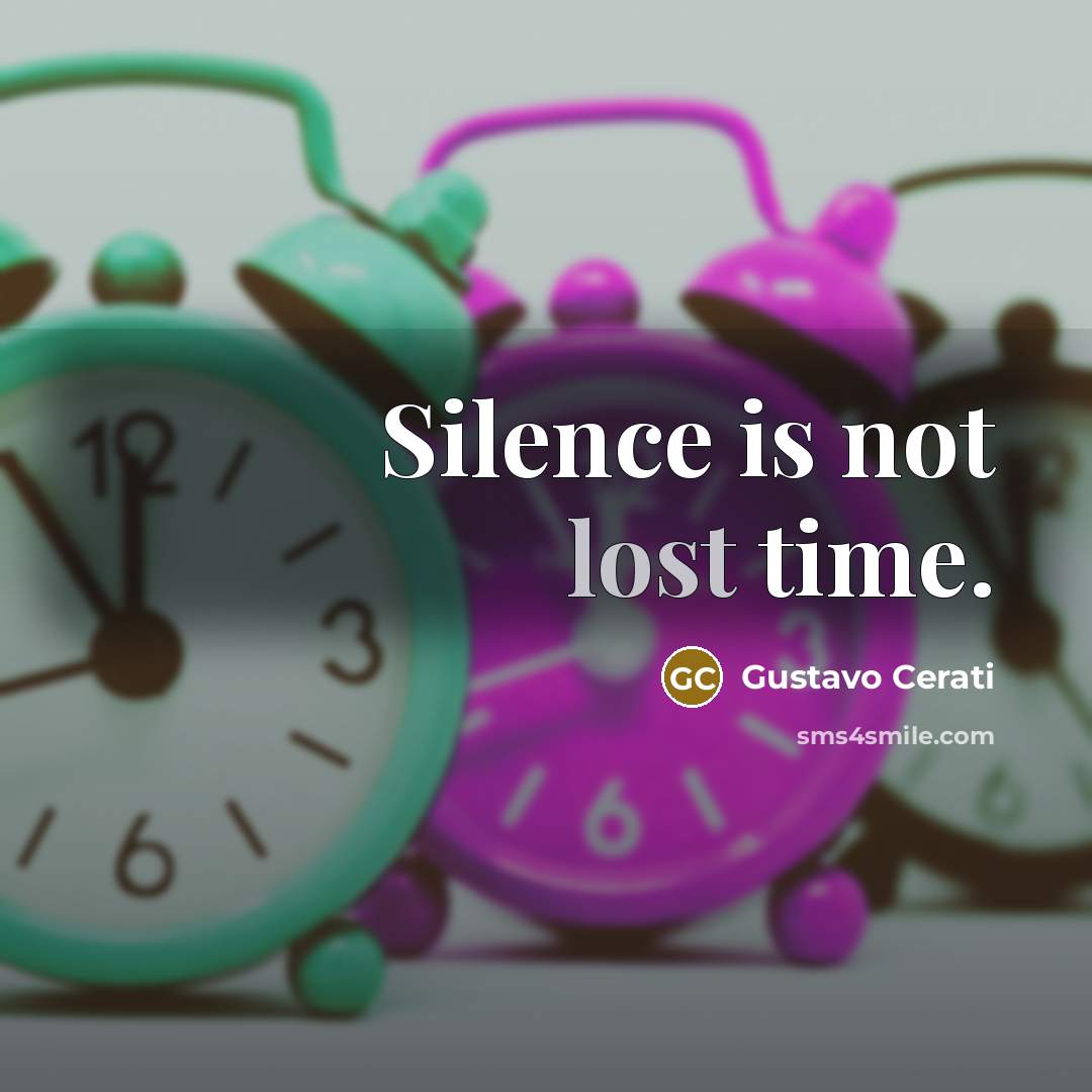 “Silence is not lost time.” quote by Gustavo Cerati