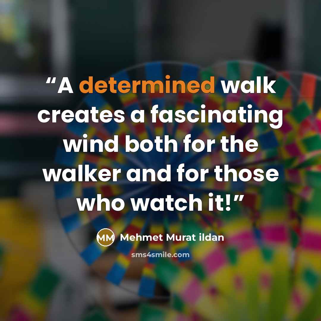 “A determined walk creates a fascinating wind both for the walker and for those who watch it!” quote by Mehmet Murat ildan