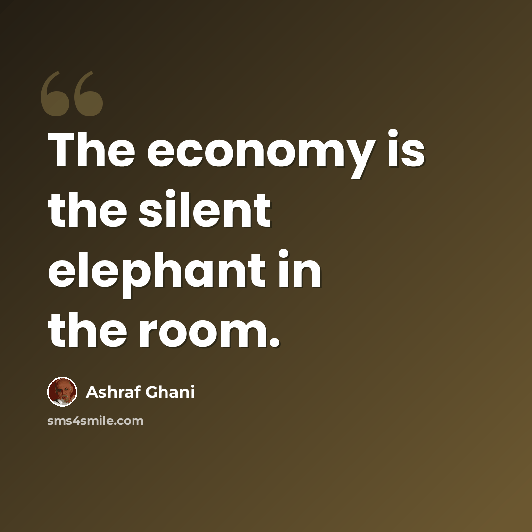 “The economy is the silent elephant in the room.” quote by Ashraf Ghani